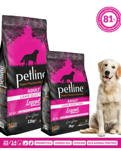 PETLINE Natural Premium Adult Dog Food with Lamb Selection – 3 kg