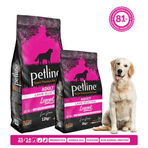PETLINE Natural Premium Adult Dog Food with Lamb Selection – 3 kg
