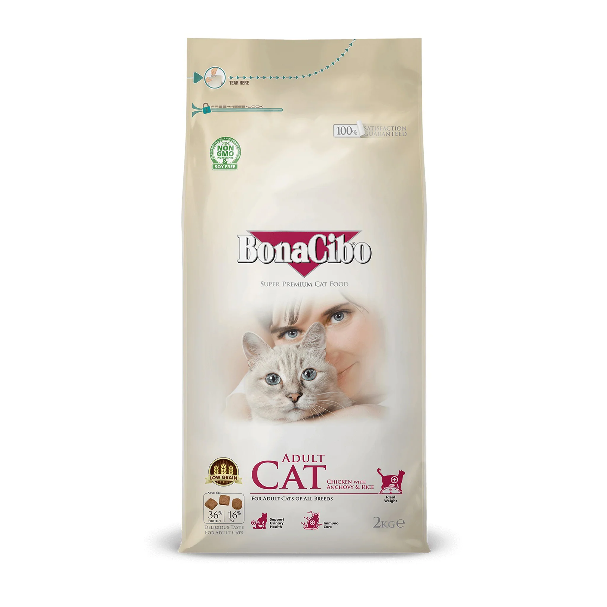 Bonacibo Adult Cat Chicken with Anchovy & Rice 2kg