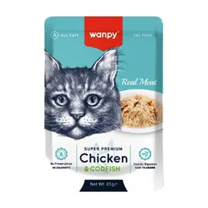 WANPY Real Meat Wet Food Chicken & Codfish