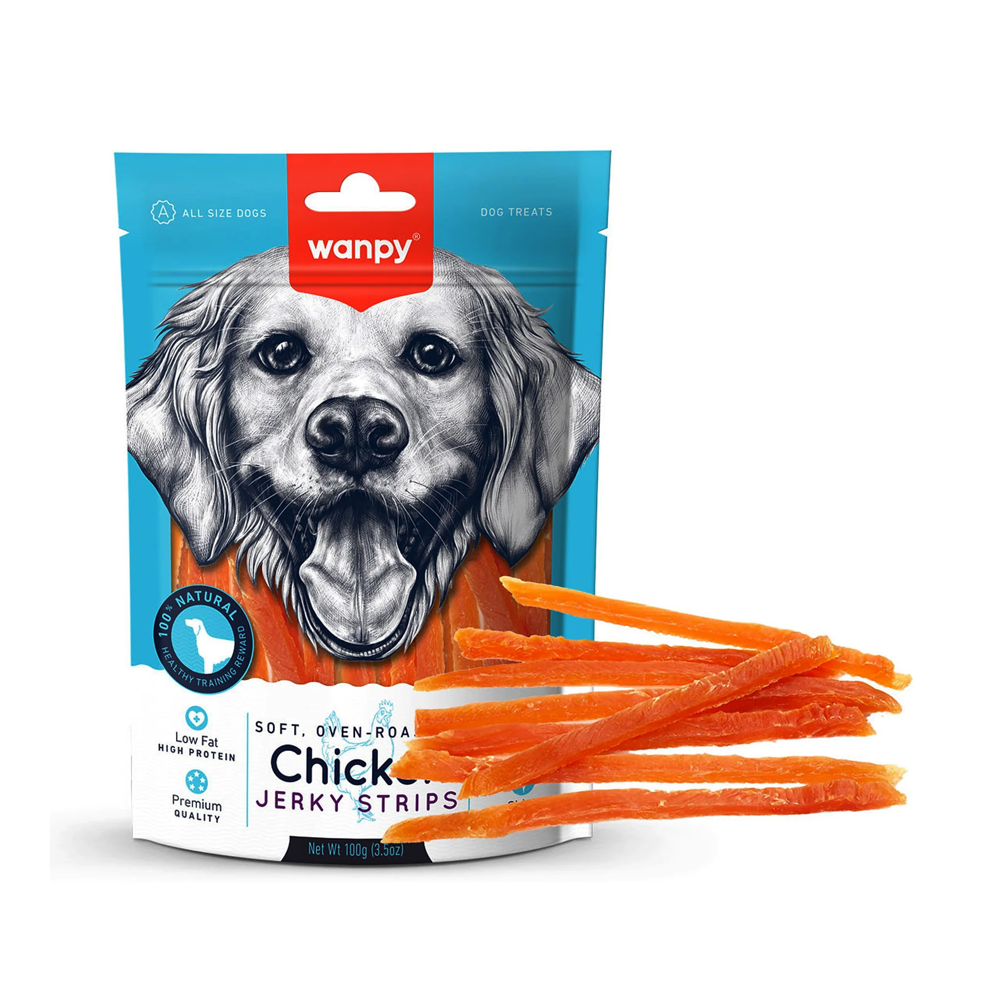 Wanpy Adult Dog Soft Chicken Jerky Strips