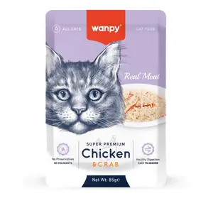 WANPY Real Meat Wet Food Chicken & Crab