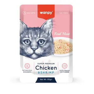 WANPY Real Meat Wet Food Chicken & Shrimp